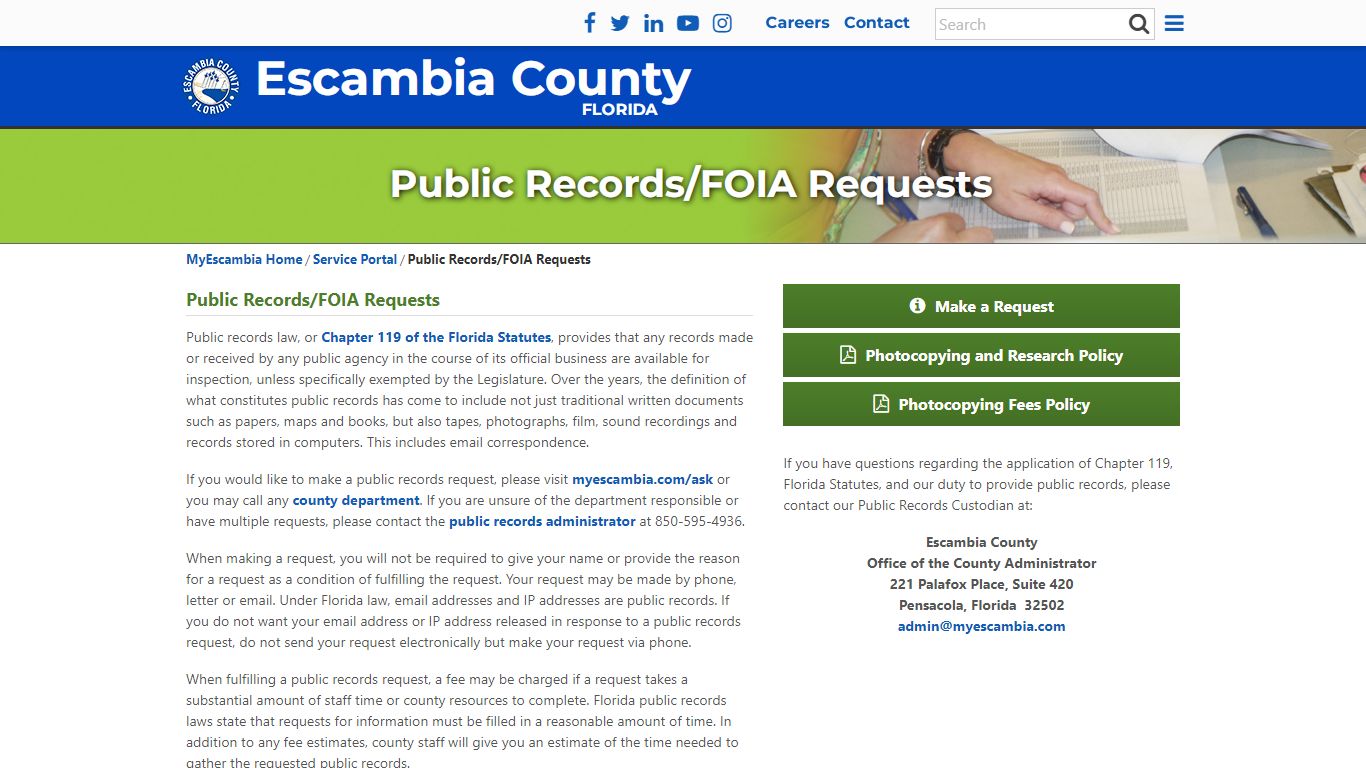 Public Records/FOIA Requests - MyEscambia.com