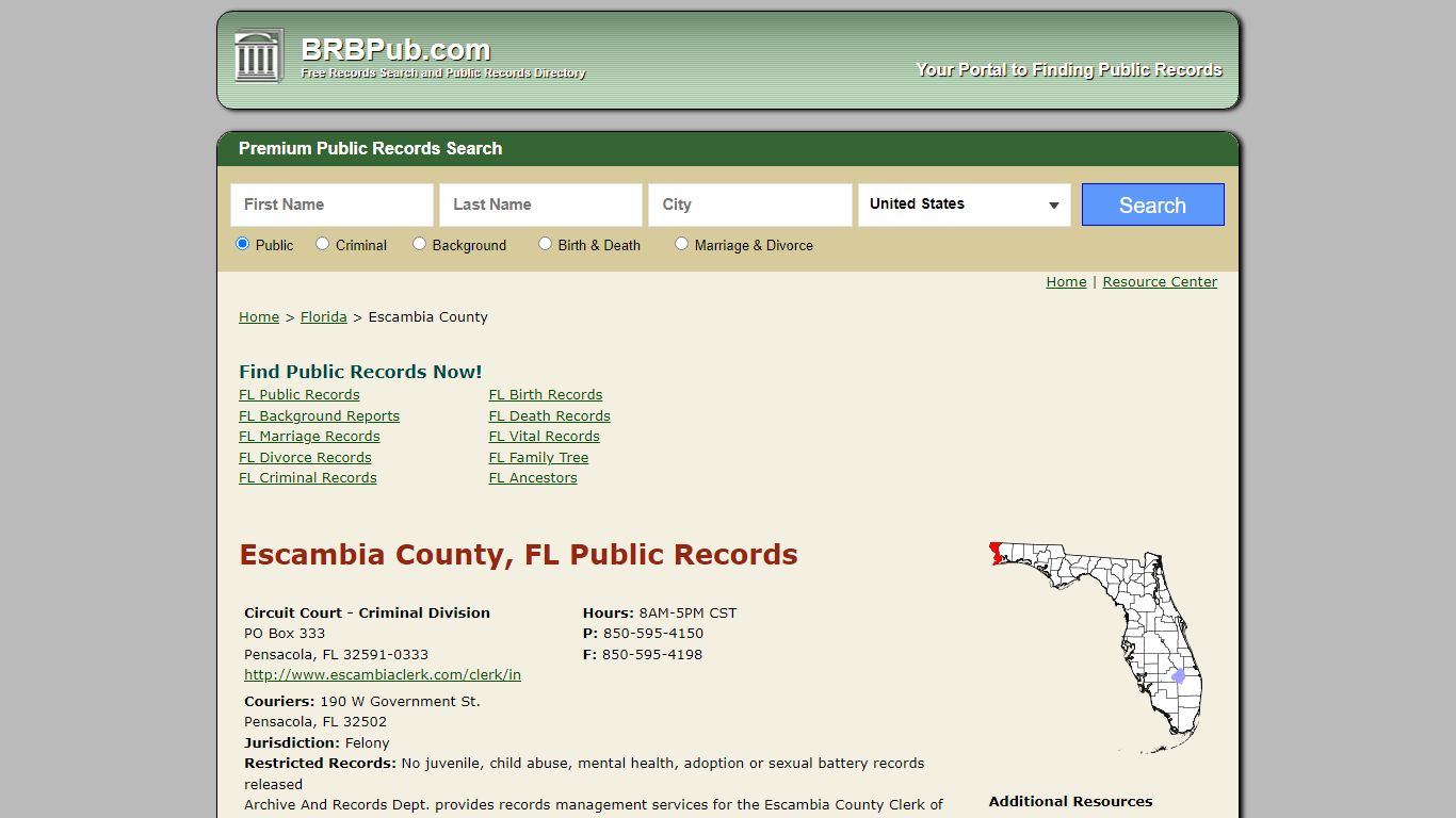 Escambia County Public Records | Search Florida Government Databases
